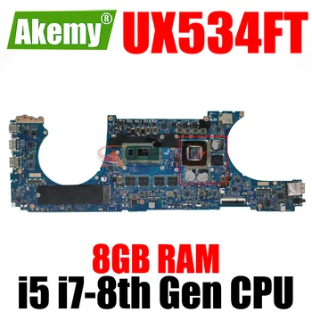UX534FT placa-Mãe GTX1650 V4G i5-8ª Geração i7-8ª Geração de CPU, 8GB de RAM para ASUS ZenBook15 UX534F UX534FN UX534FA Notebook placa-mãe