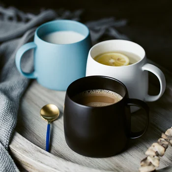 MUZITY Caneca de Cerâmica de Porcelana Mate e Café ou Chá Caneca de 450ml de pequeno-Almoço Leite Caneca Copos