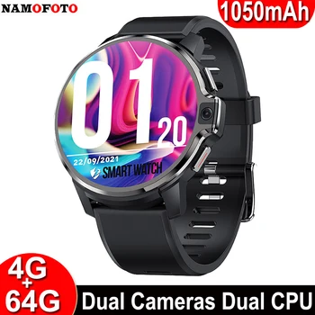 NAMOFOTO DM30 Smart Watch LTE 4G 64GB Cartão SIM GPS 2 Chips Dual Câmera de 5MP 1050mAh Esportes Fitness Tracker Android Homens Smartwatch