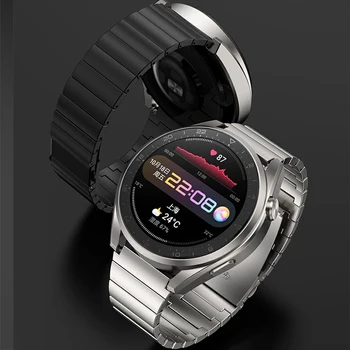 NOVO Relógio de Titânio Pulseira para Huawei Assistir 3 3 Pro 22mm de Titânio Pulseira de Metal para Huawei GT 2 Magic2 GT 2E pulseira com caixa