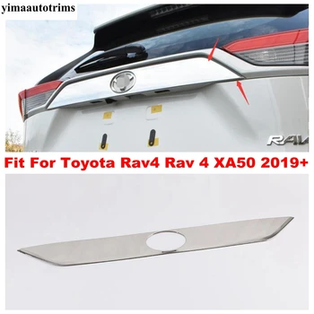 Frente Traseira da Cauda Porta Tronco Faixa Superior a Decoração da Tampa da Guarnição de Aço Inoxidável Acessórios Para Toyota Rav4 Rav 4 XA50 2019 - 2022