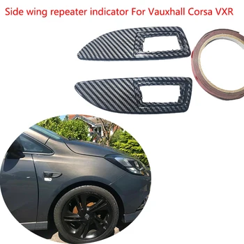 Exterior do carro Efeito da Decoração do Lado do Asa Repetidor Indicador Envolve a Fibra de Carbono Adesivos Para Vauxhall Corsa VXR D Gama de 2006+