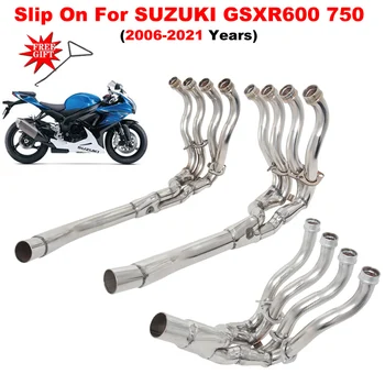 Sistema de Exaustão da motocicleta Para SUZUKI GSXR 600 750 GSXR600 GSXR750 K8 K9 L1 2006-2021 Slip-On Moto Silenciador de Escape Frente de Ligação de Tubos