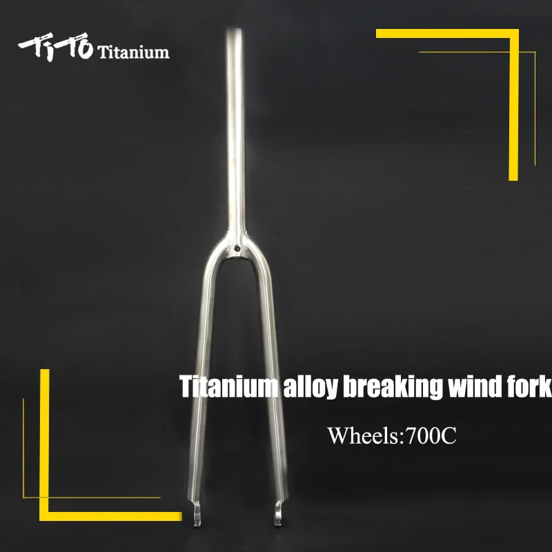 TiTo Gr.9 de liga de Titânio bicicleta de estrada garfo dianteiro 700C freio a disco Garfo de Bicicleta quebra vento de Titânio garfo Elíptica tarped forma de tubo