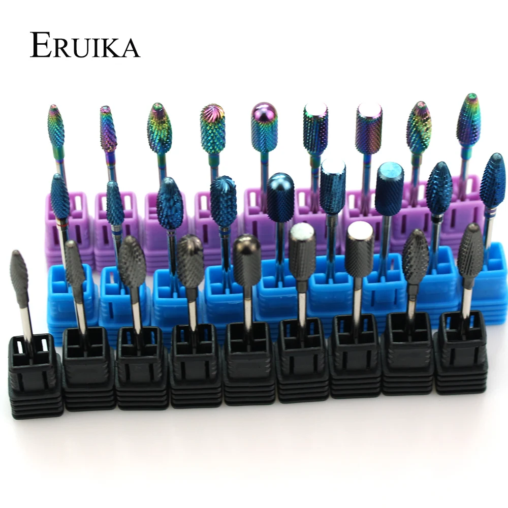 9 Tipos de Preto Azul arco-íris de Carboneto de Unhas Broca Fresa Máquina para Manicure Aparelhos Arquivo de Prego Acessórios de Unhas de Ferramentas