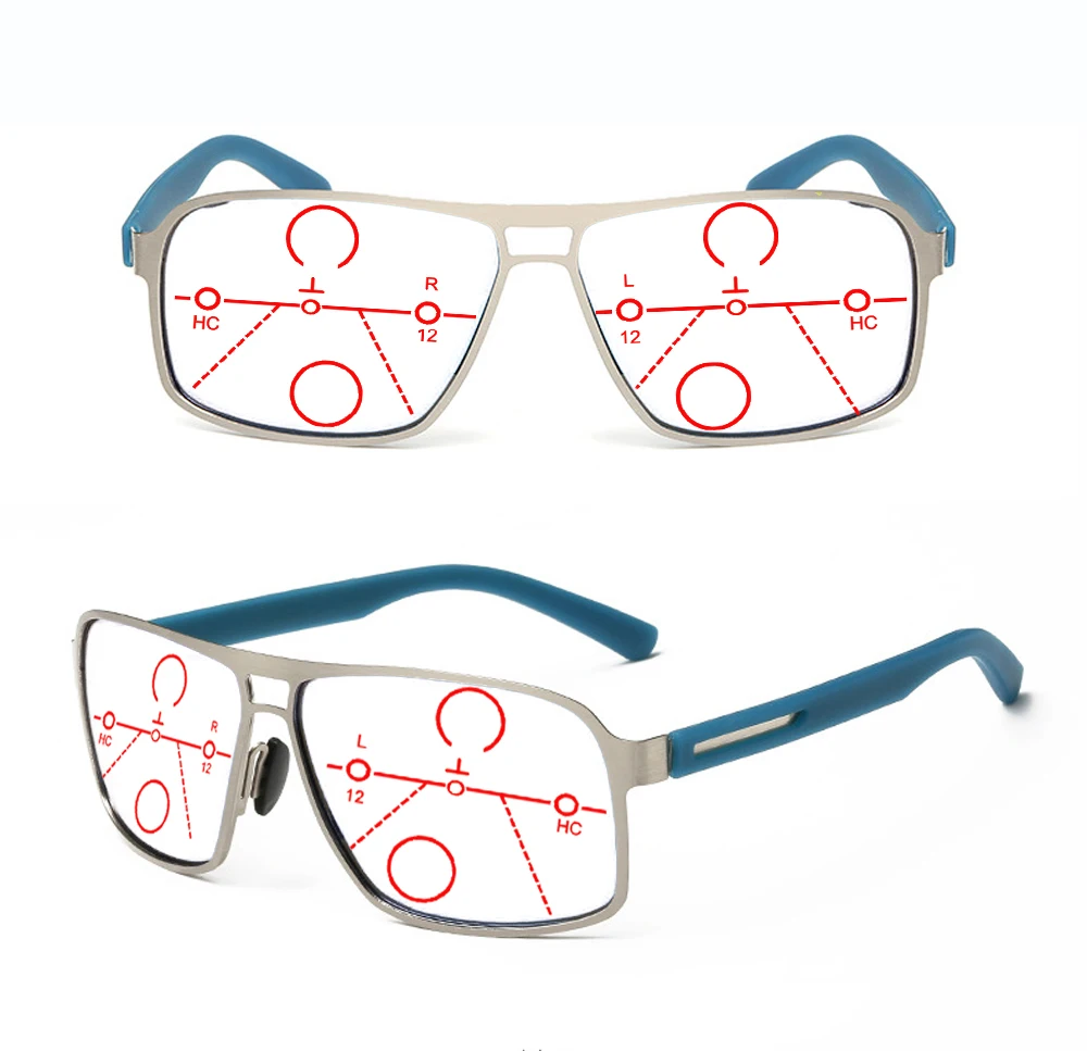 Duplo Ponte De Ligas Avançadas Homens Multifocal Progressiva Óculos De Leitura +0.75 +1 +1.25 +1.5 +1.75 +2 +2.25 +2.5 +2.75 +3 A +4