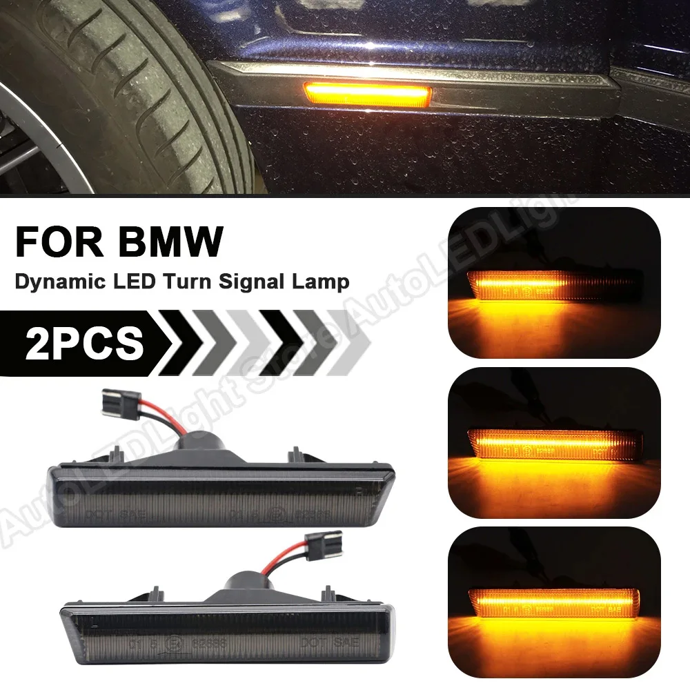 Para BMW E46 M3 2001-2006 E38 1995-2001 2PCS Puro Âmbar Dinâmica Indicador de Lâmpadas de LED Sequencial do Lado do Marcador de pisca-Pisca, Luzes de sinalização