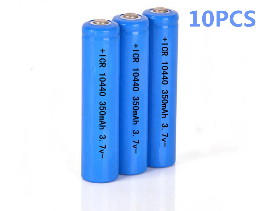 10pcs/lot de Alta qualidade 3,7 v 10440 bateria de lítio de mão adequada para a lanterna 350MAH bateria recarregável AAA