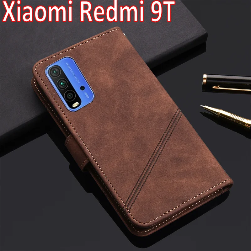 Magnético Caso de Couro Para Xiaomi Redmi 9T Caso Vintage Telefone Flip Shell Funda Em Redmi 9T 9 T Caso Hoesje Ise Livro de Capa Coque